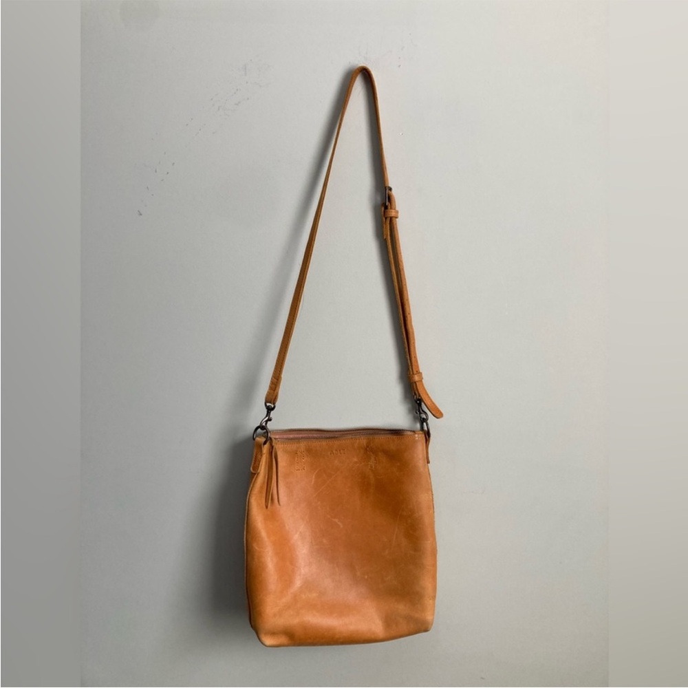 Able Brown Crossbody Bag with Adjustable Strap